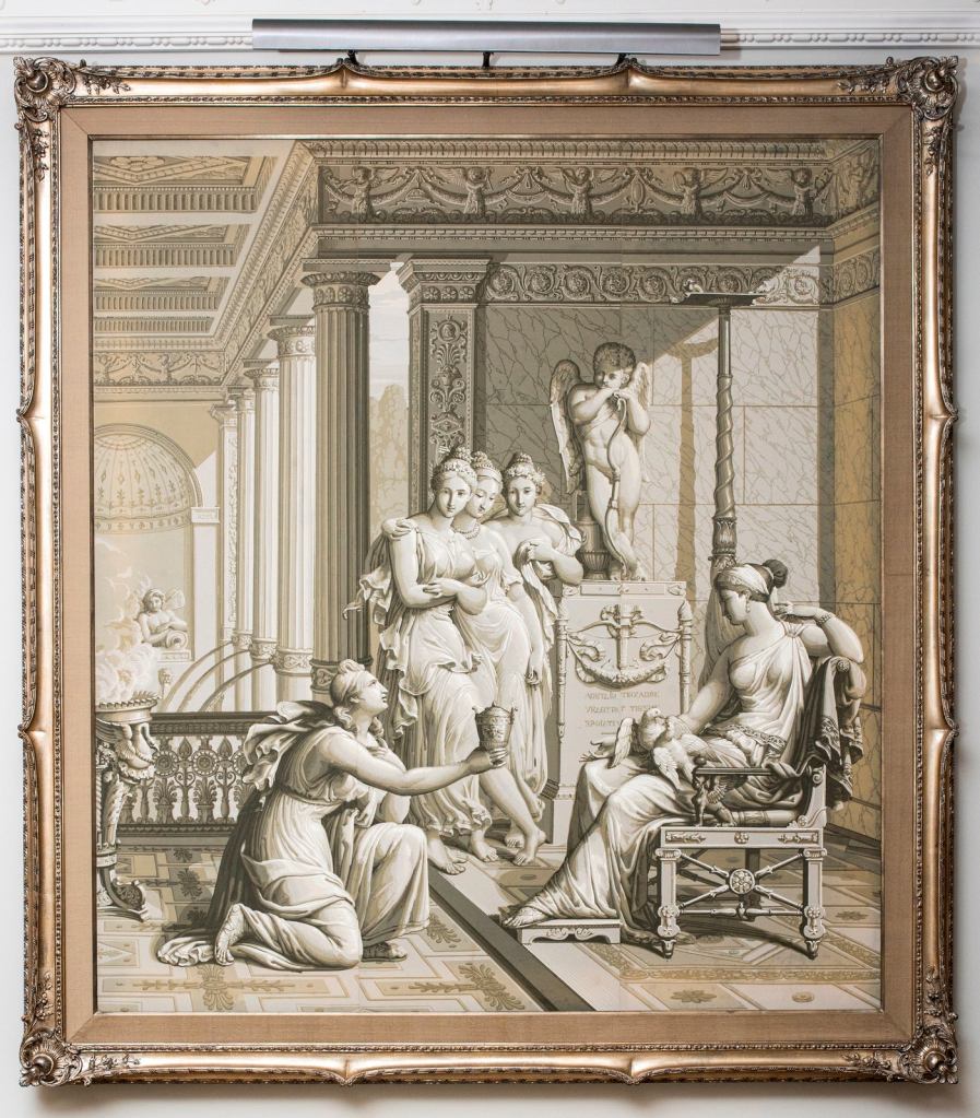 Framed illustration of Psyche and Venus.