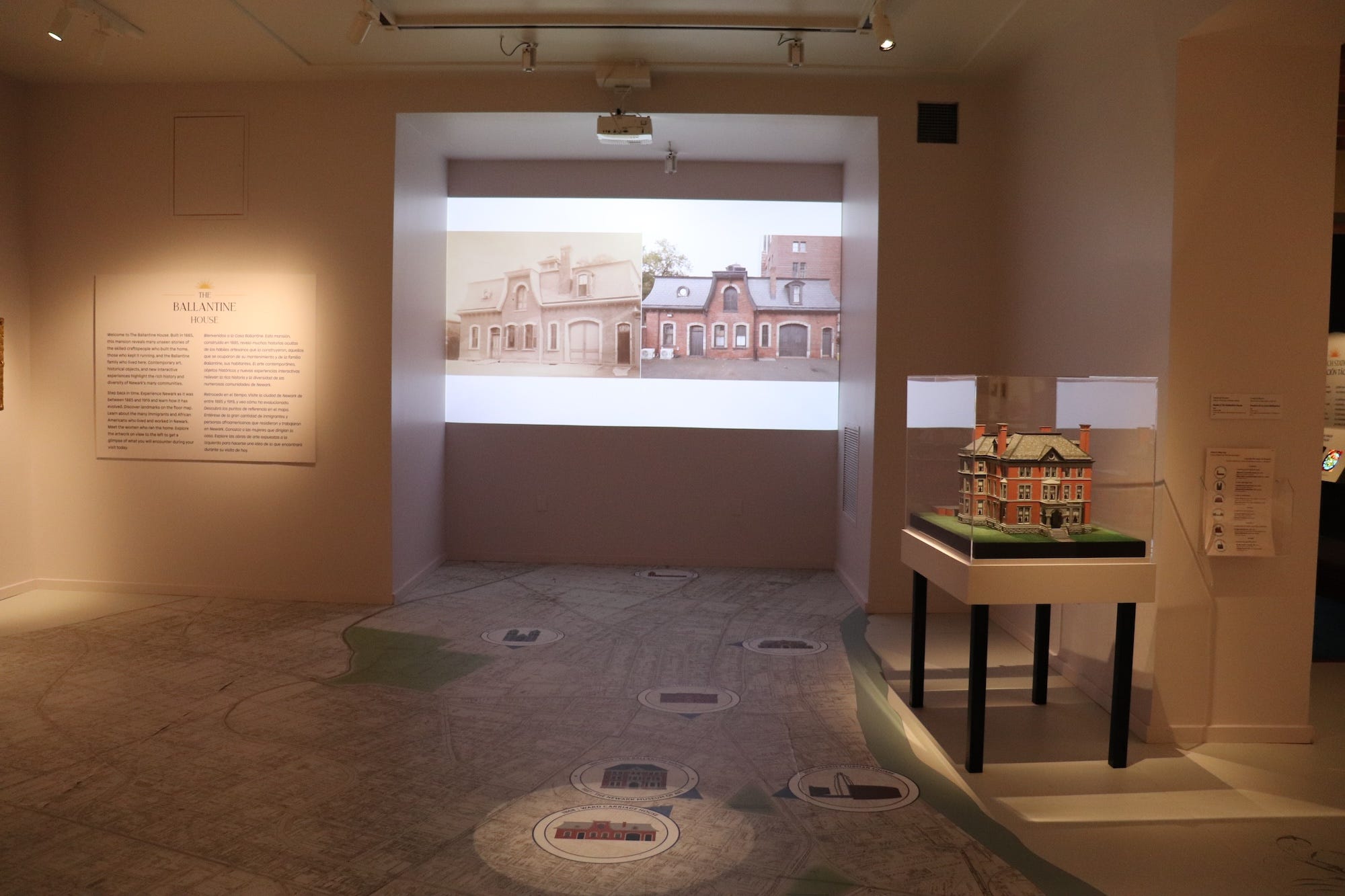 An introductory exhibit at the entrance to Ballantine House.