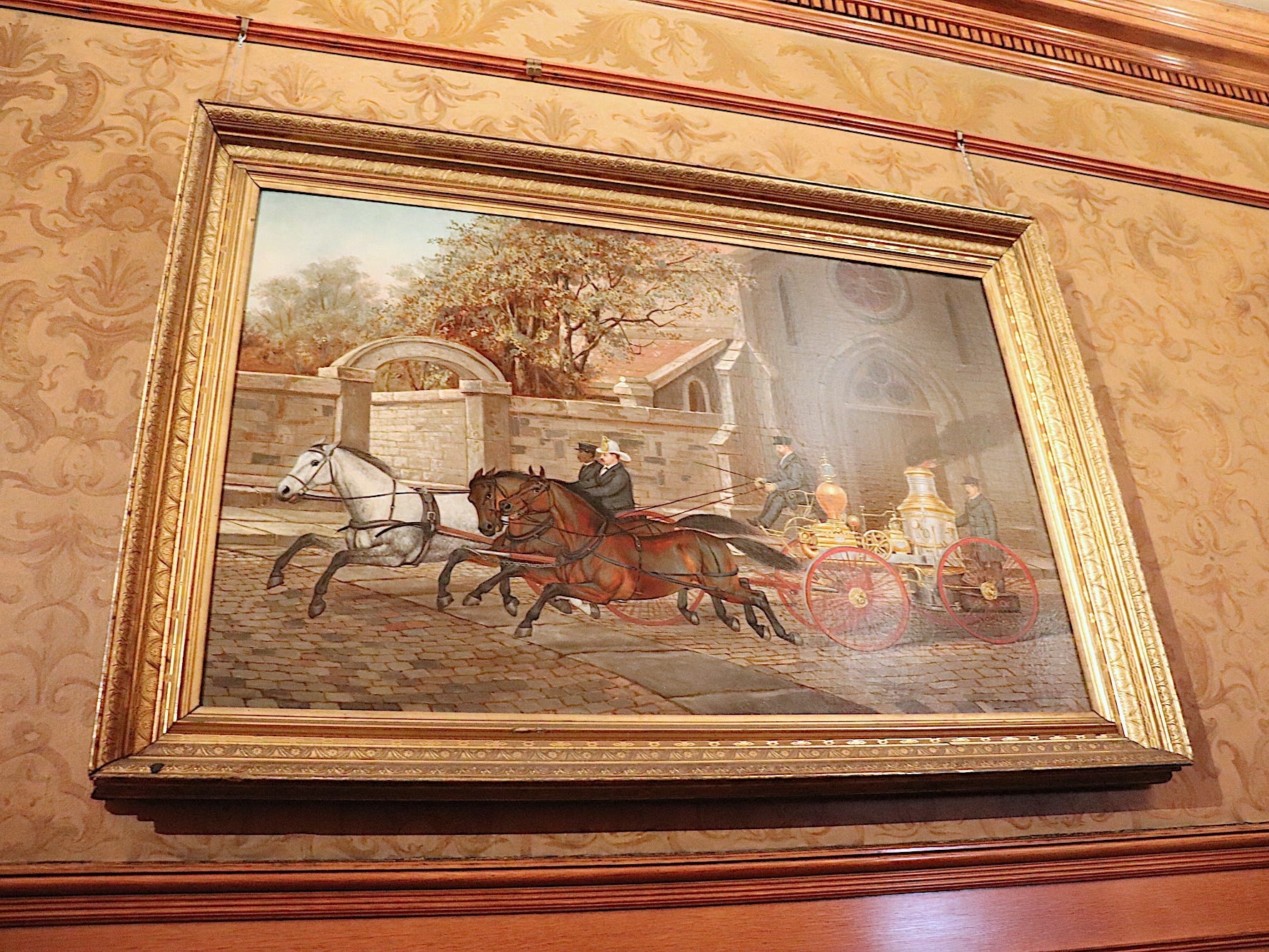 A painting in the entrance hall of Ballantine House.