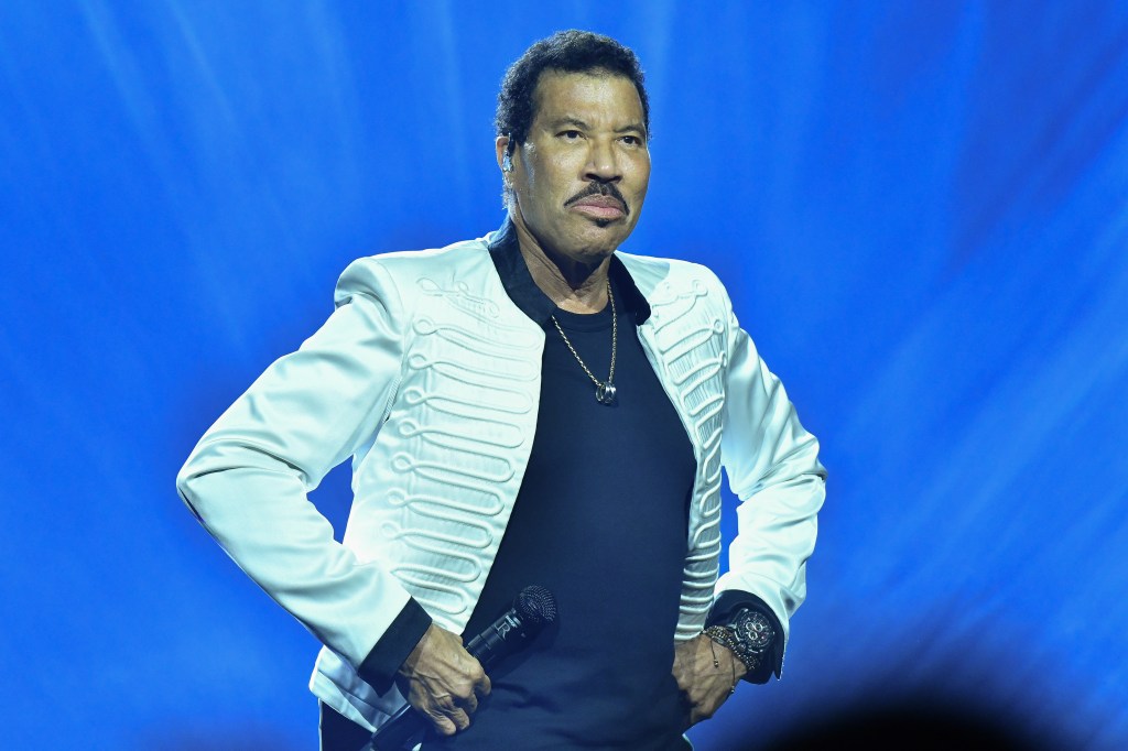 Lionel Richie performs during his concert at the Movistar Arena in Madrid.