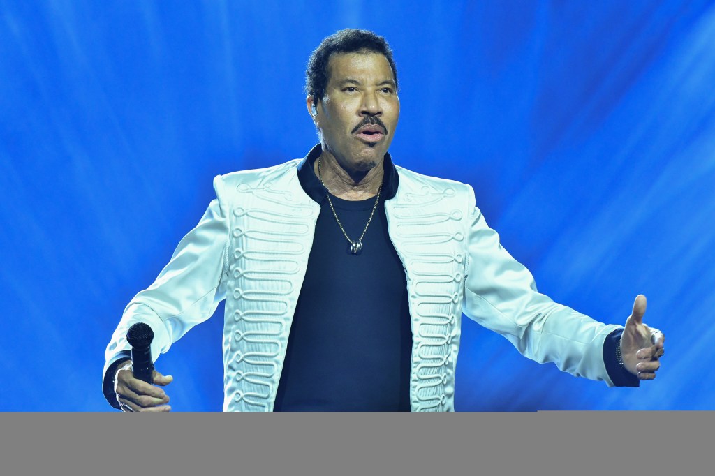 Lionel Richie performs during his concert at the Movistar Arena in Madrid.