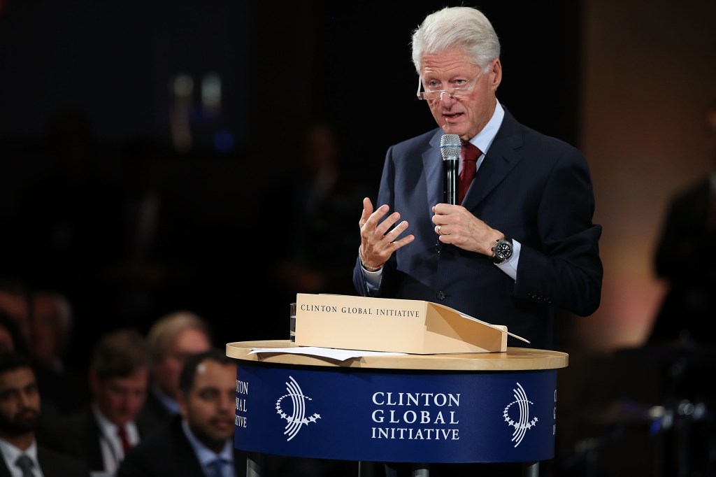 Bill Clinton speaking at the Clinton Global Initiative.