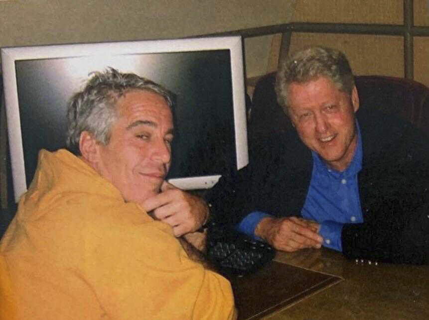 Photo of Jeffrey Epstein and Bill Clinton.