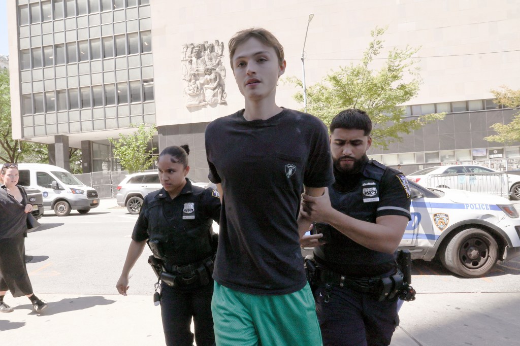 NYPD officers arresting a suspect.