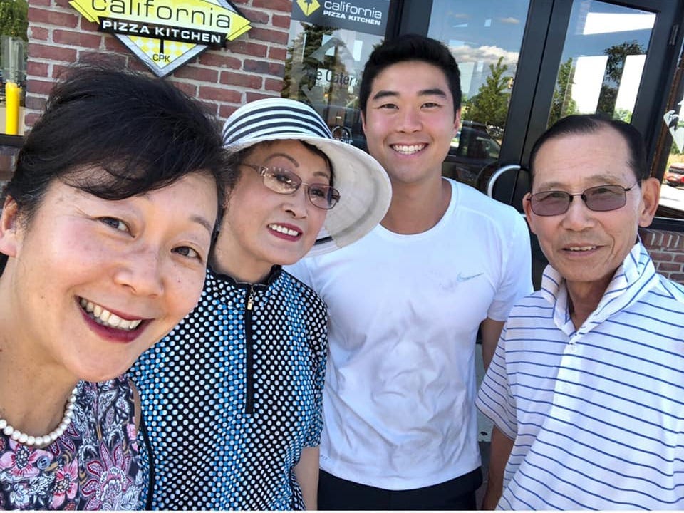 Tyger Cho is out to lunch with his mom and grandparents.