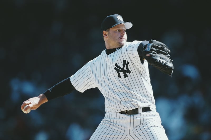 Pitcher Roger Clemens of the New York Yankess during the Major League Baseball American League East game against the Detroit Tigers on 10th April 1999 at Yankee Stadium, New York, New York, United States. The Yankees won the game 5 - 0.  (Photo by Al Bello/Getty Images)