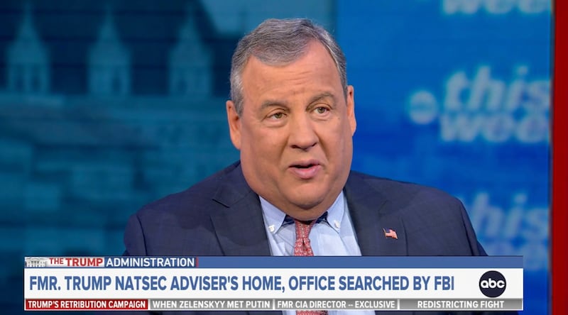 Chris Christie on ABC News.