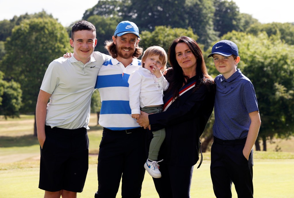 Tommy Fleetwood, Clare Fleetwood and kids in May 2020