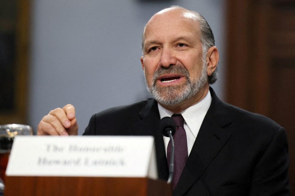 Howard Lutnick testifying before a House Appropriations Committee.