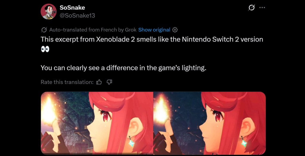 Xenoblade 2 Switch 2 Comparison