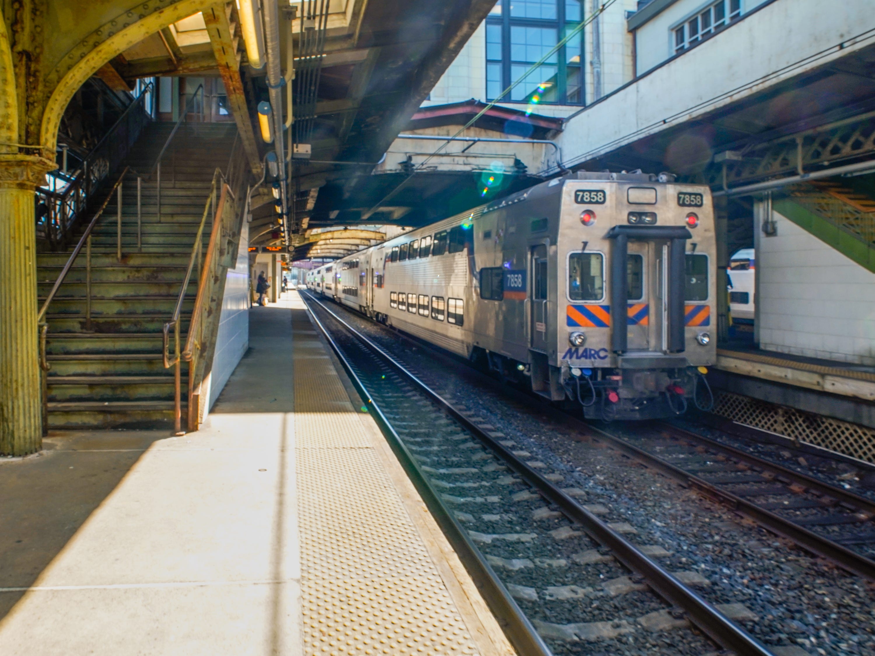 A platform at Baltimore Penn Station