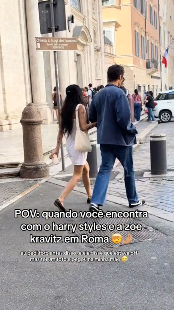Harry Styles and Zoë Kravitz in Rome, Italy Sunday. 