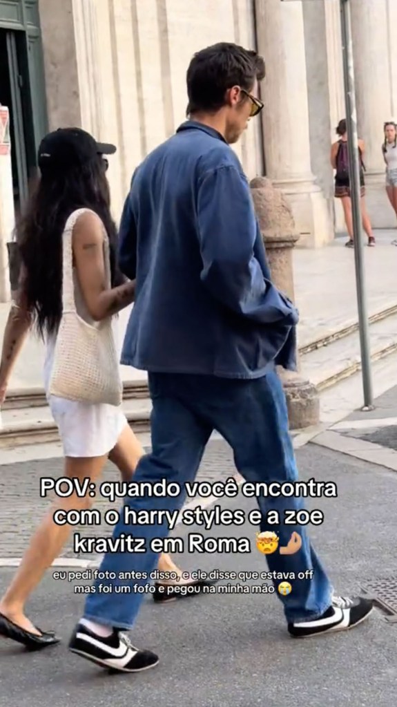 Harry Styles and Zoë Kravitz in Rome, Italy Sunday. 
