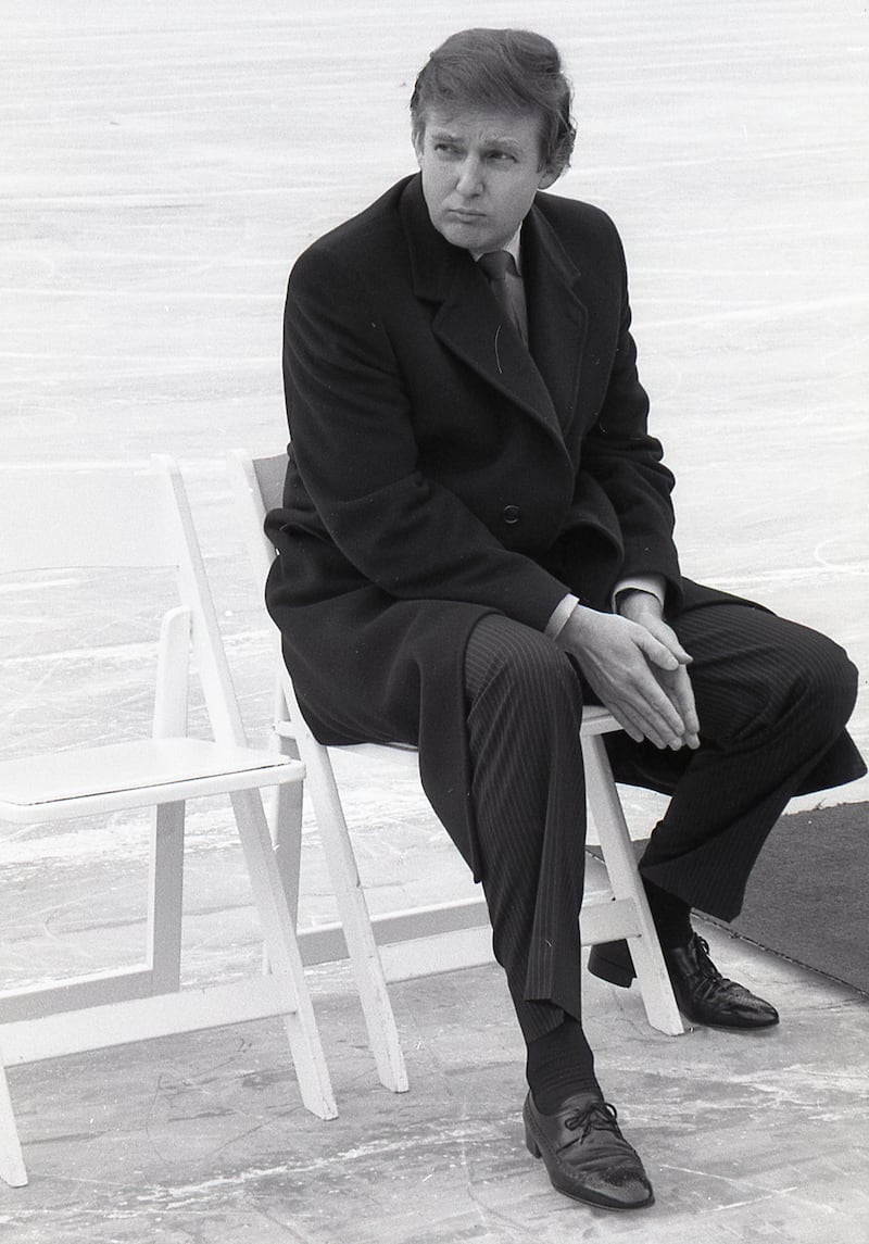 Donald Trump attends the opening of the restored Wollman Rink in Central park in November 1987.
