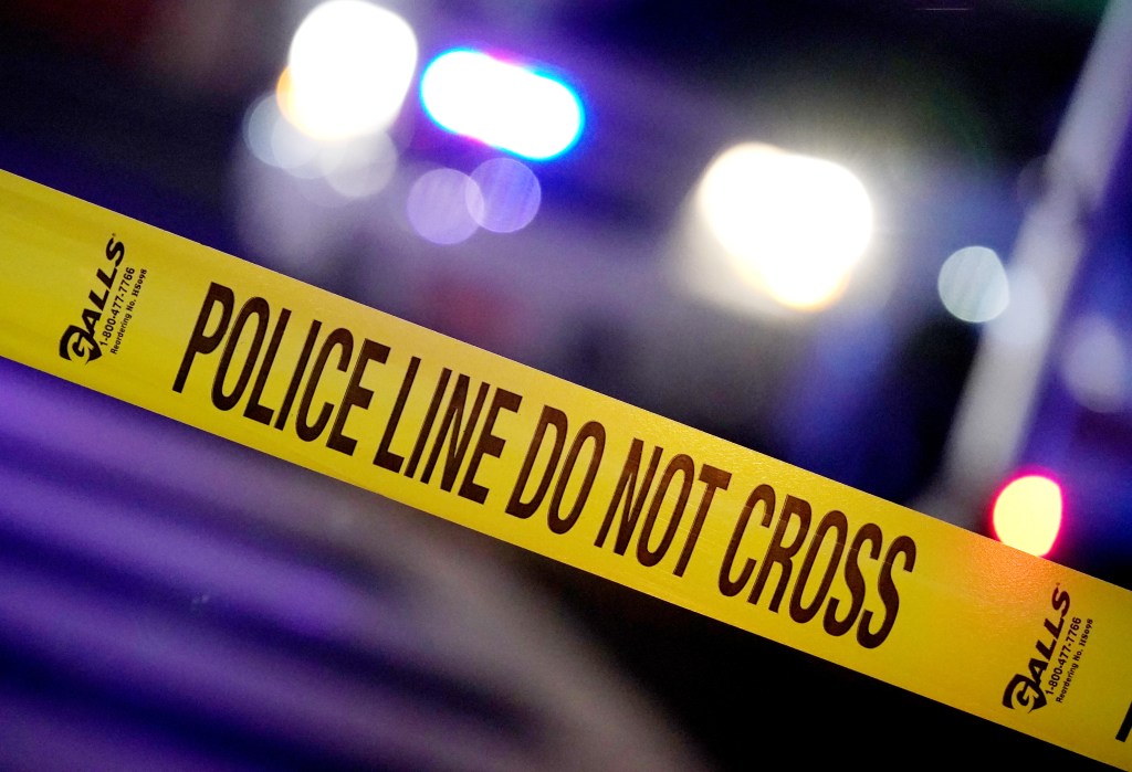 Police line do not cross tape at a crime scene.