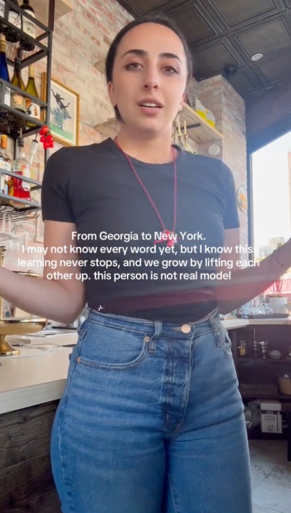 Mariam, 25, explains clearly — in English — to the short-fused male customer that she's an immigrant from Georgia and that her English may not be perfect as she works with him to place his order.