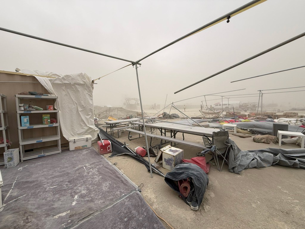 Dusty campsite at Burning Man.