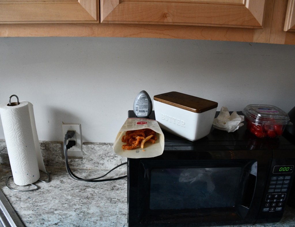 While eating her food from Jack-in-the-Box, Kernodle heard a commotion of some sort above her on the third floor.