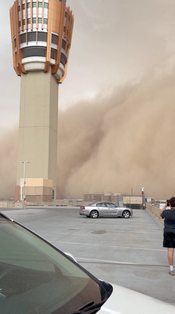 Dust storm engulfing Phoenix Sky Harbor International Airport.