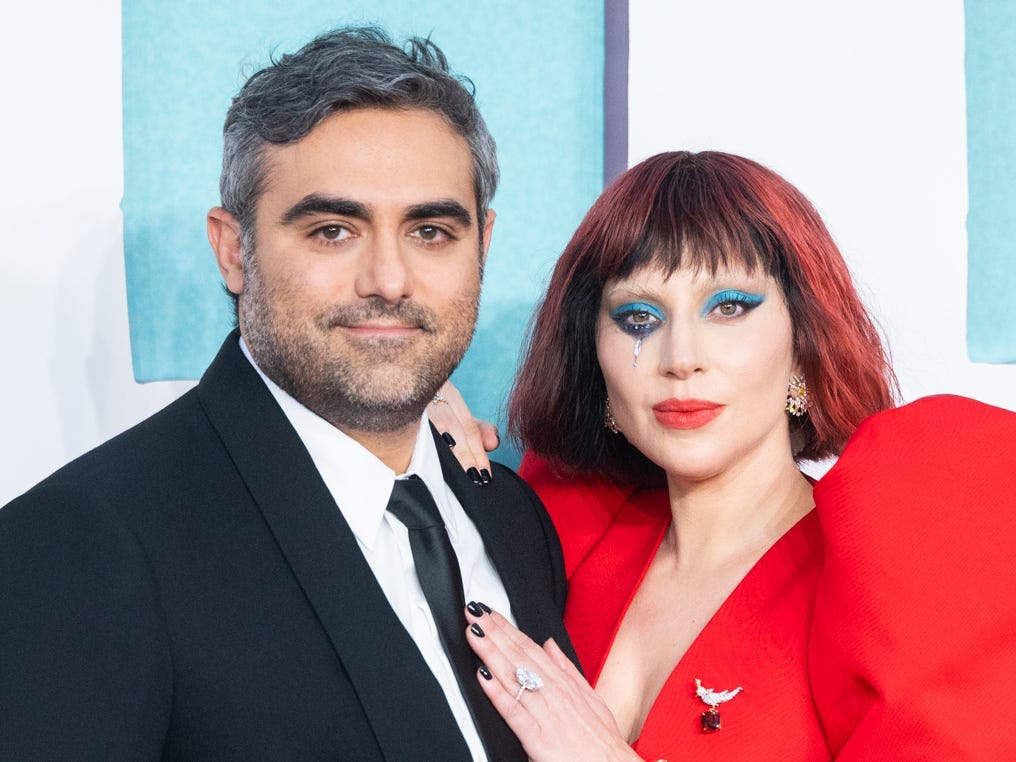 Michael Polansky and Lady Gaga posed at the UK premiere of "Joker: Folie à Deux."