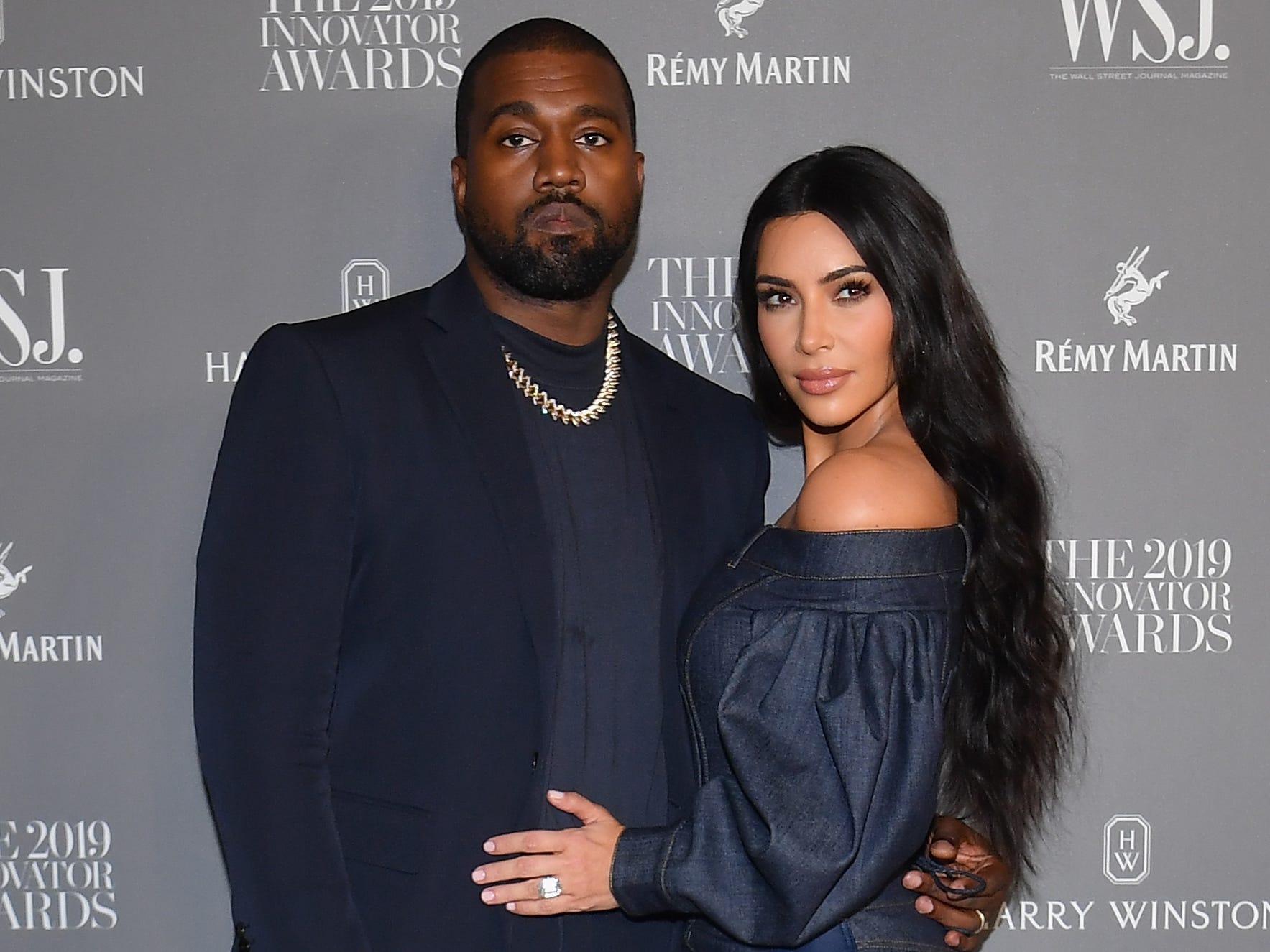 Kanye West and Kim Kardashian posed at The WSJ Magazine 2019 Innovator Awards.