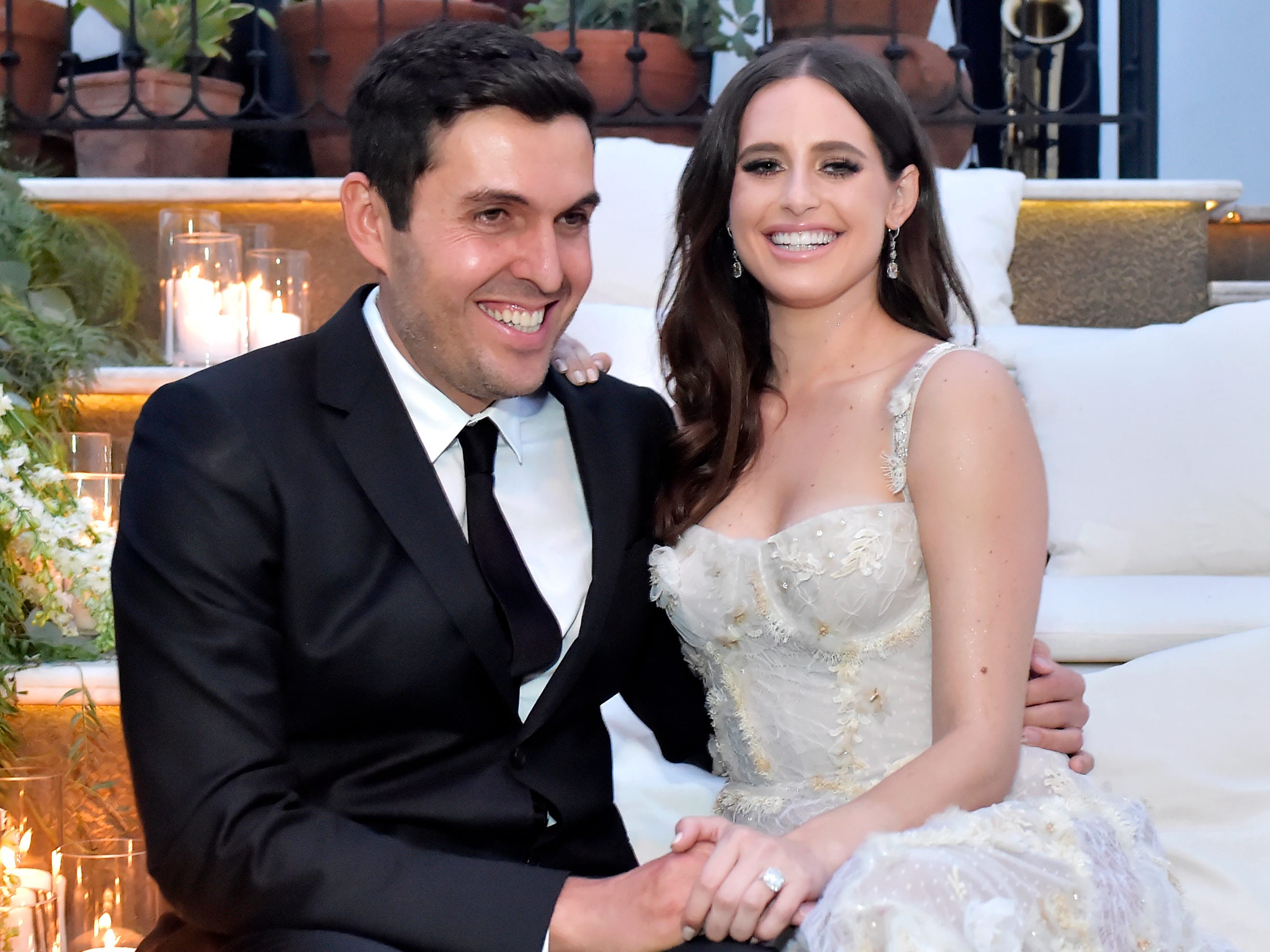 Harrison Refoua and Alexa Dell at their engagement party in May 2018.