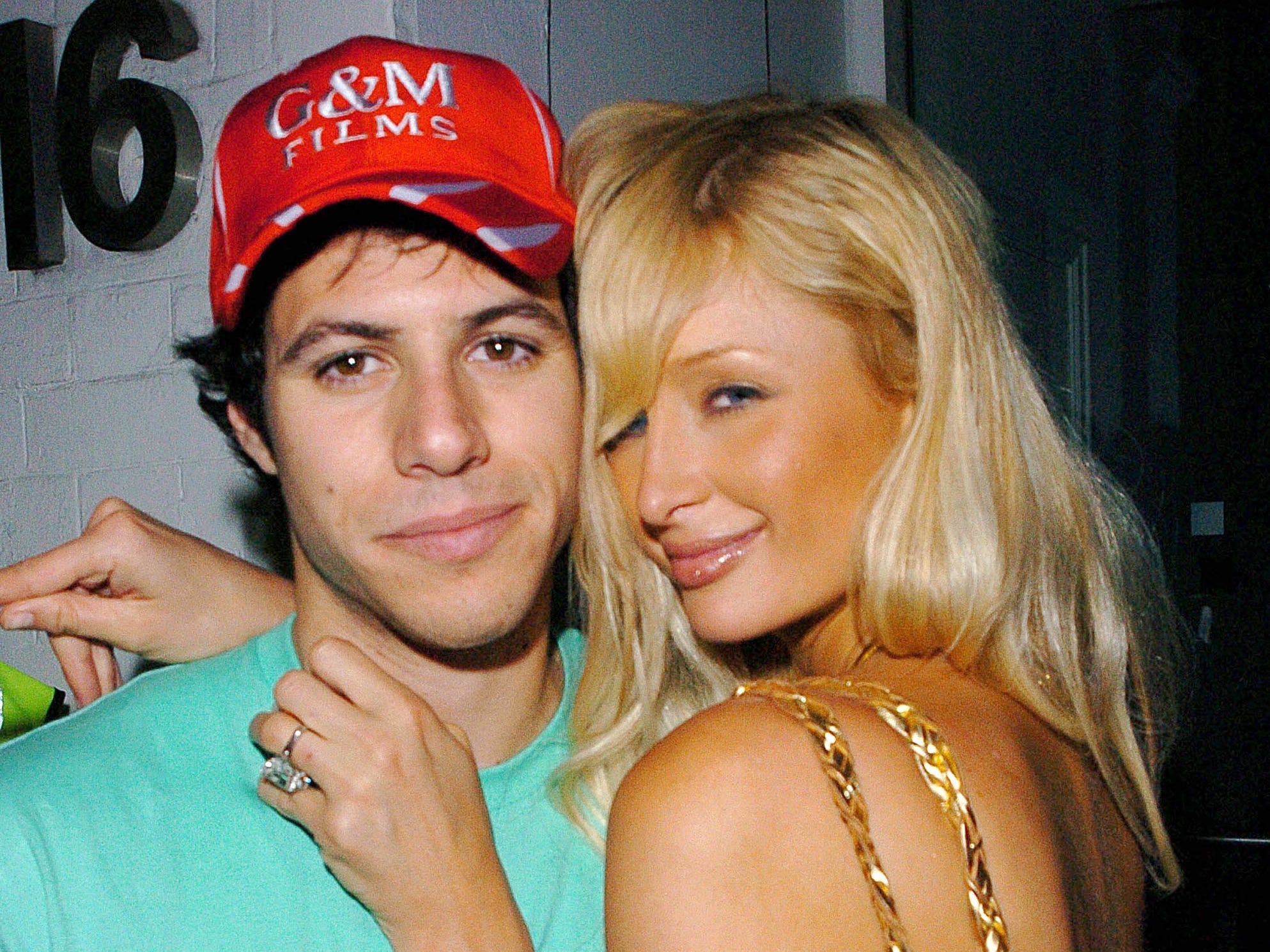 Paris Latsis and Paris Hilton posed outside The Kabaret Club in London in 2005.