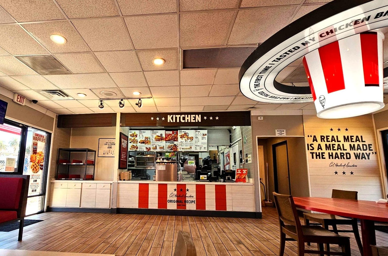 The interior of a KFC restaurant in the San Fernando Valley.