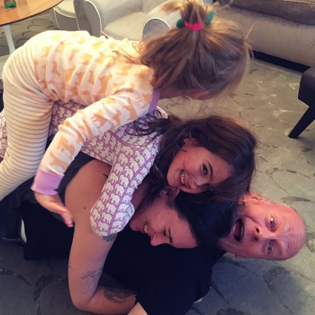 Bruce Willis and Emma Heming with kids via Instagram