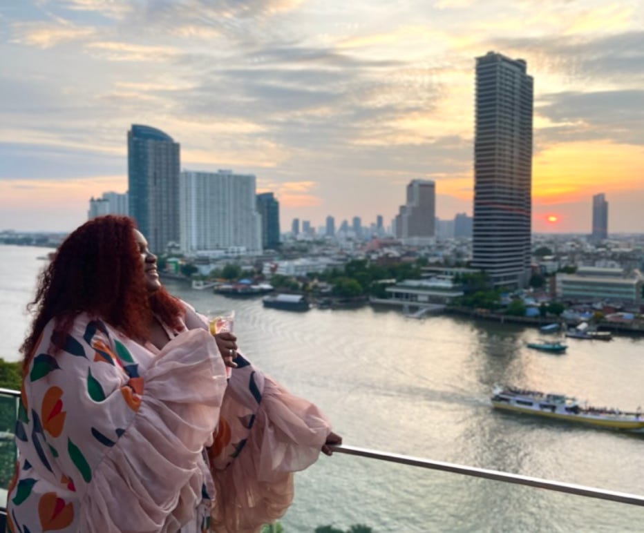 On the rooftop of Four Seasons Bangkok.