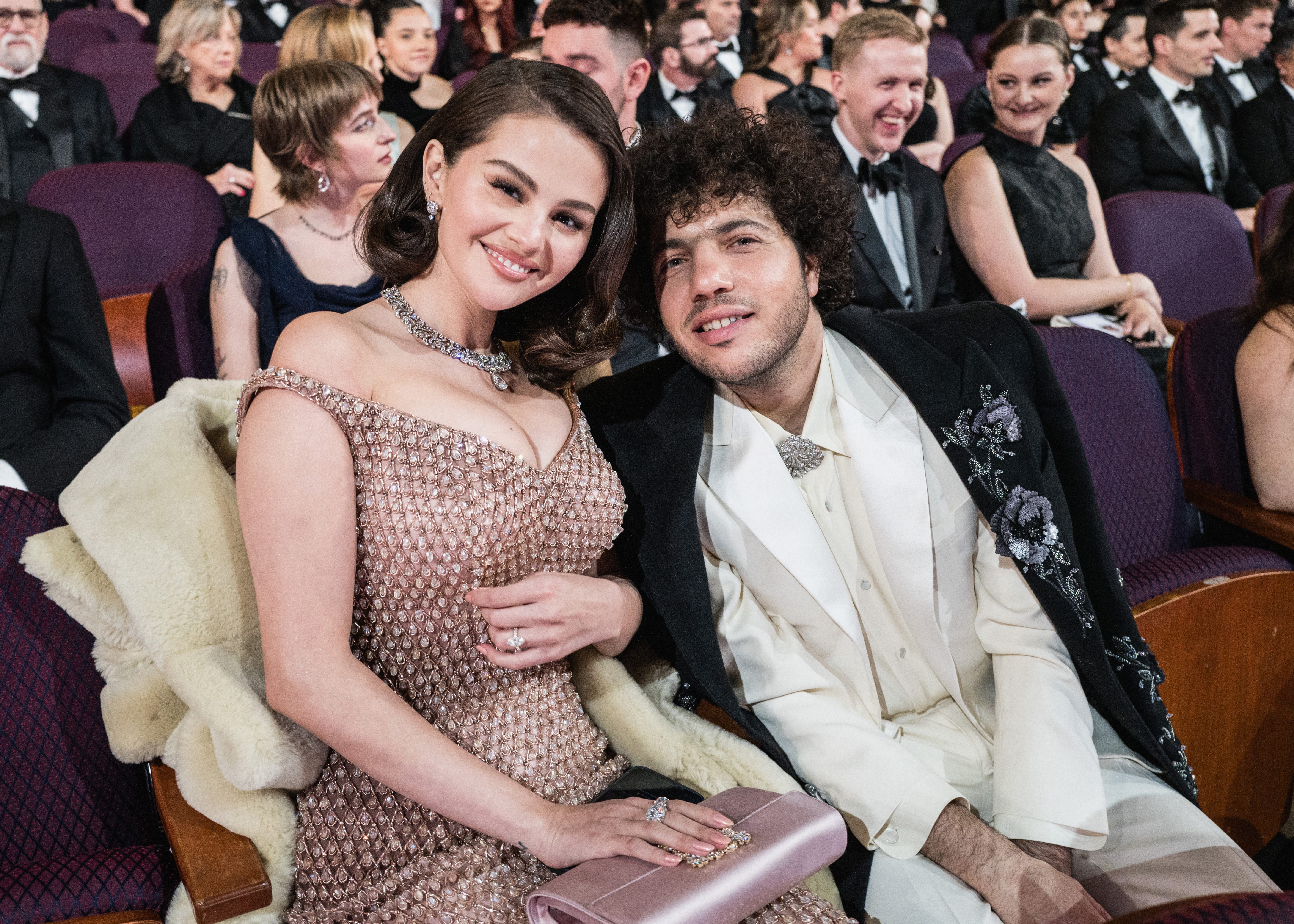 Selena Gomez and Benny Blanco at the 2025 Oscars.