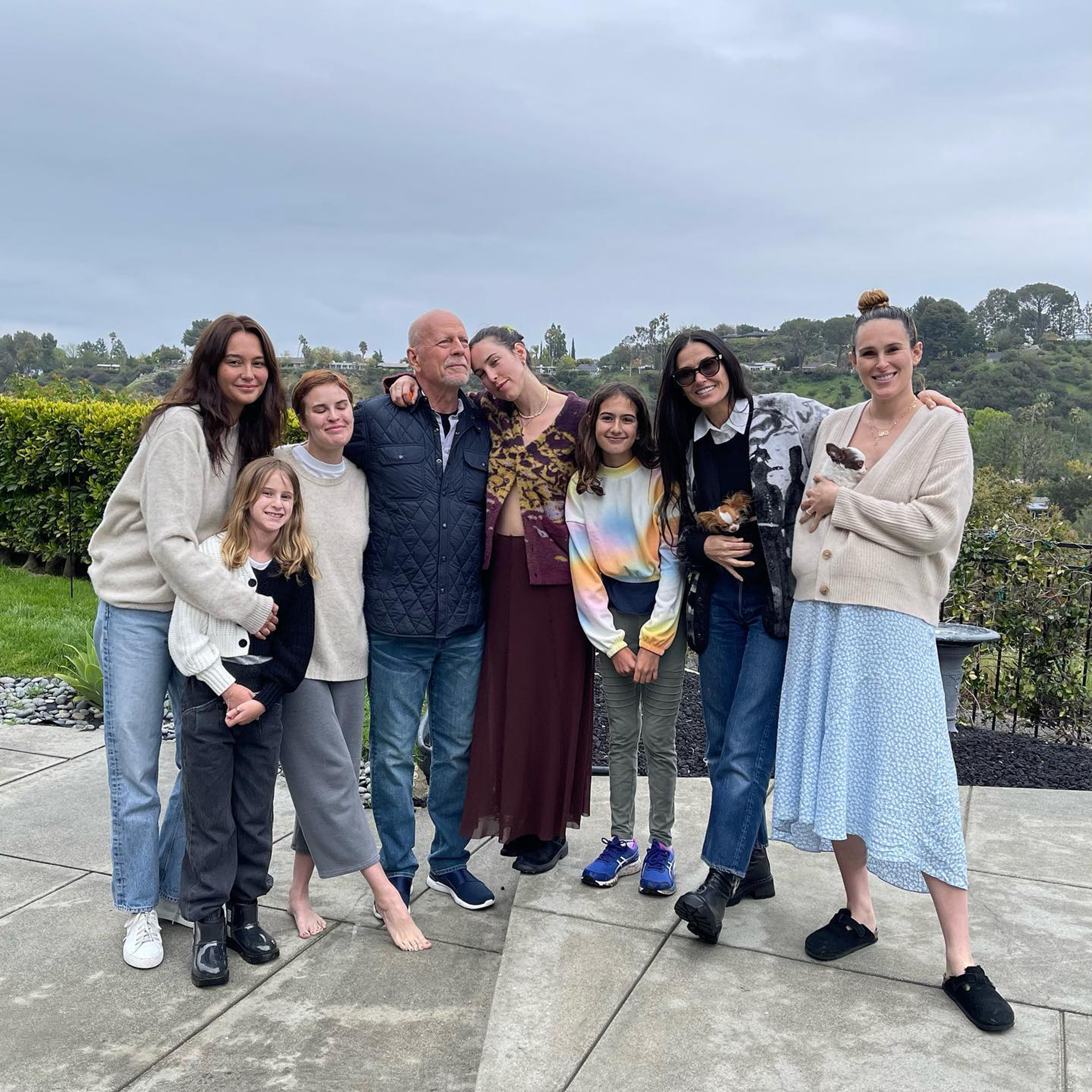 Bruce Willis, Emma Heming, Demi Moore and their kids