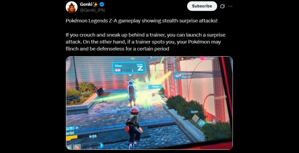 Pokémon Legends Z-A Sneak Attack Demo Footage