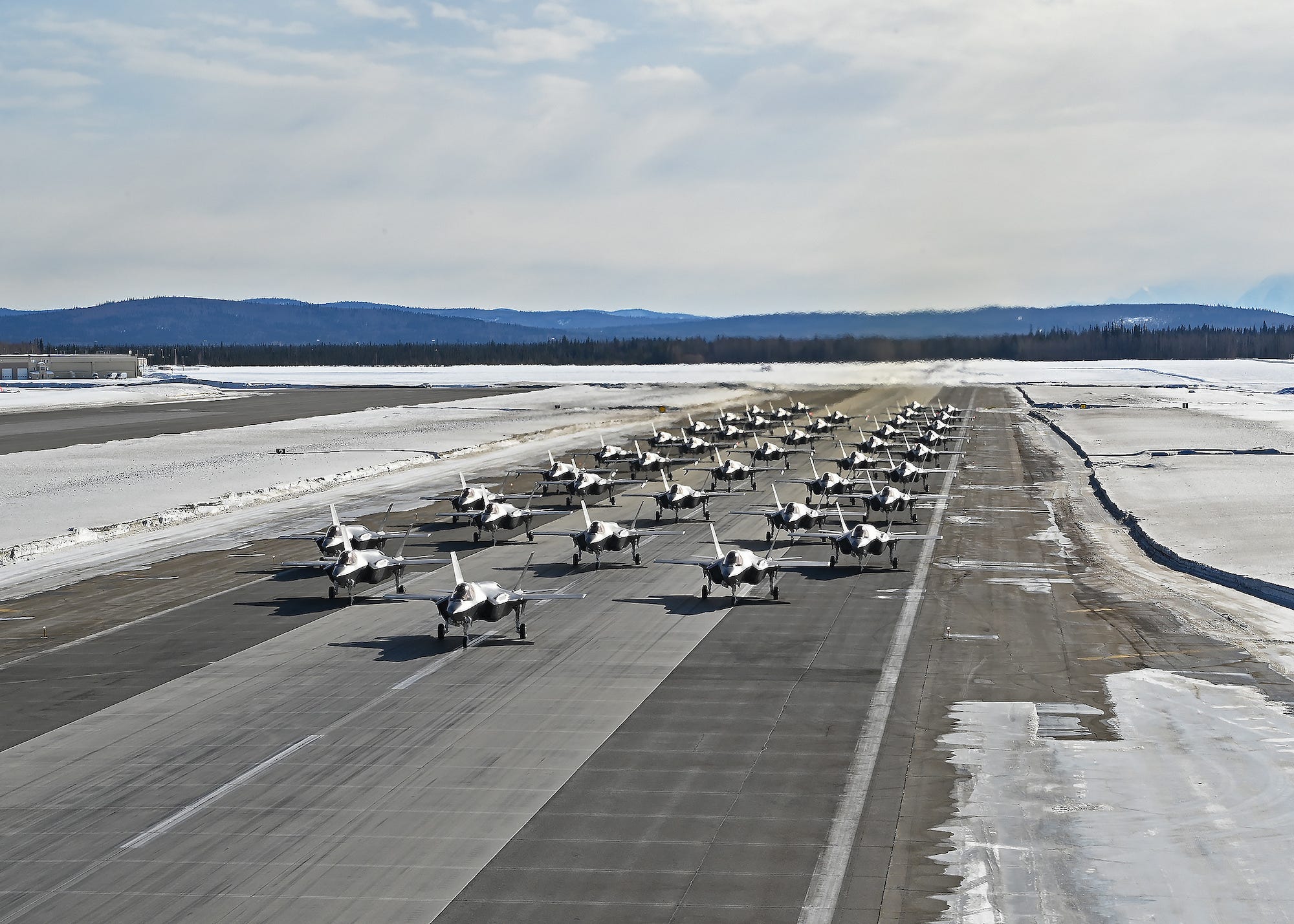 F-35A fighter jets at Eielson Air Force Base in Alaska