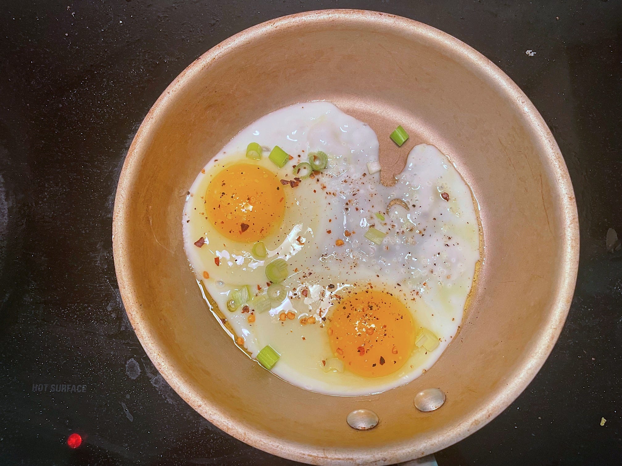 Seasoning Gordon Ramsay fried eggs