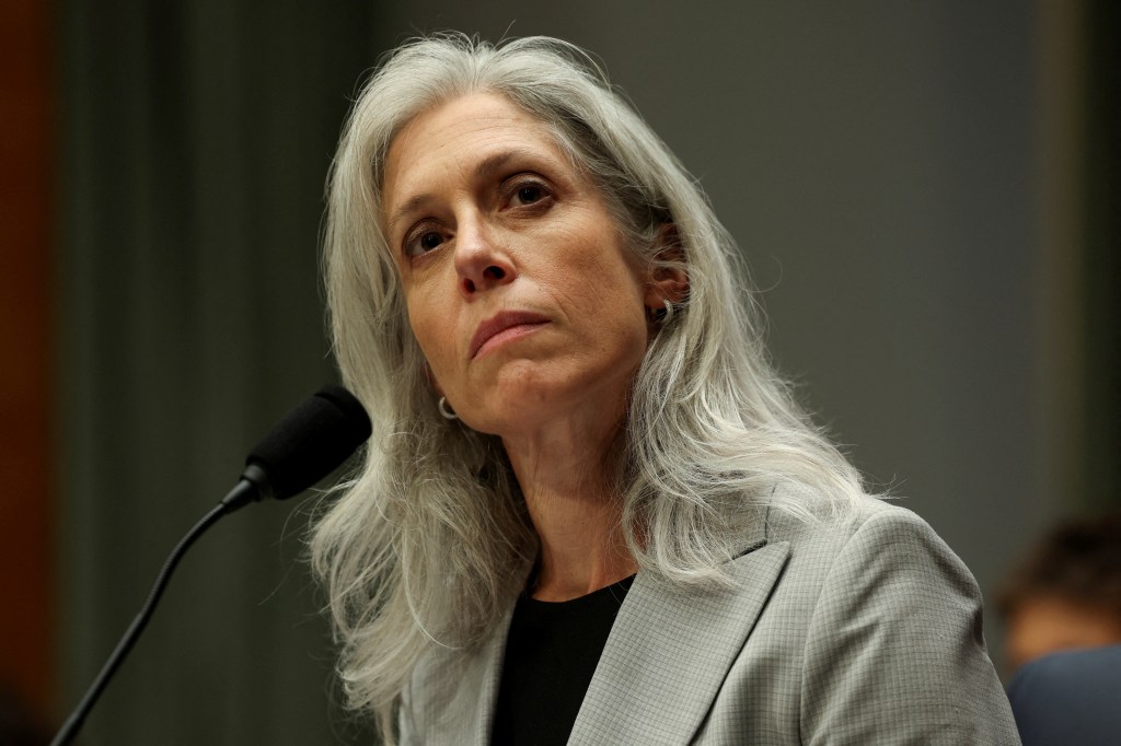 Susan Monarez testifying at a Senate hearing.
