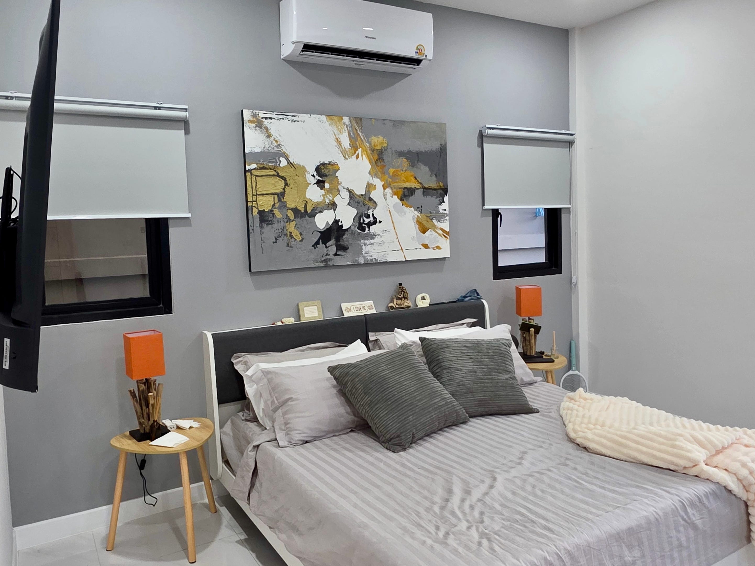 The bedroom.