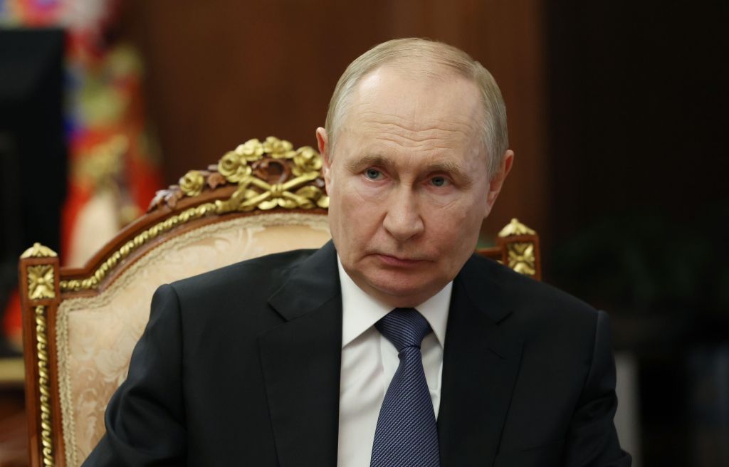 Vladimir Putin at a government meeting in Moscow.
