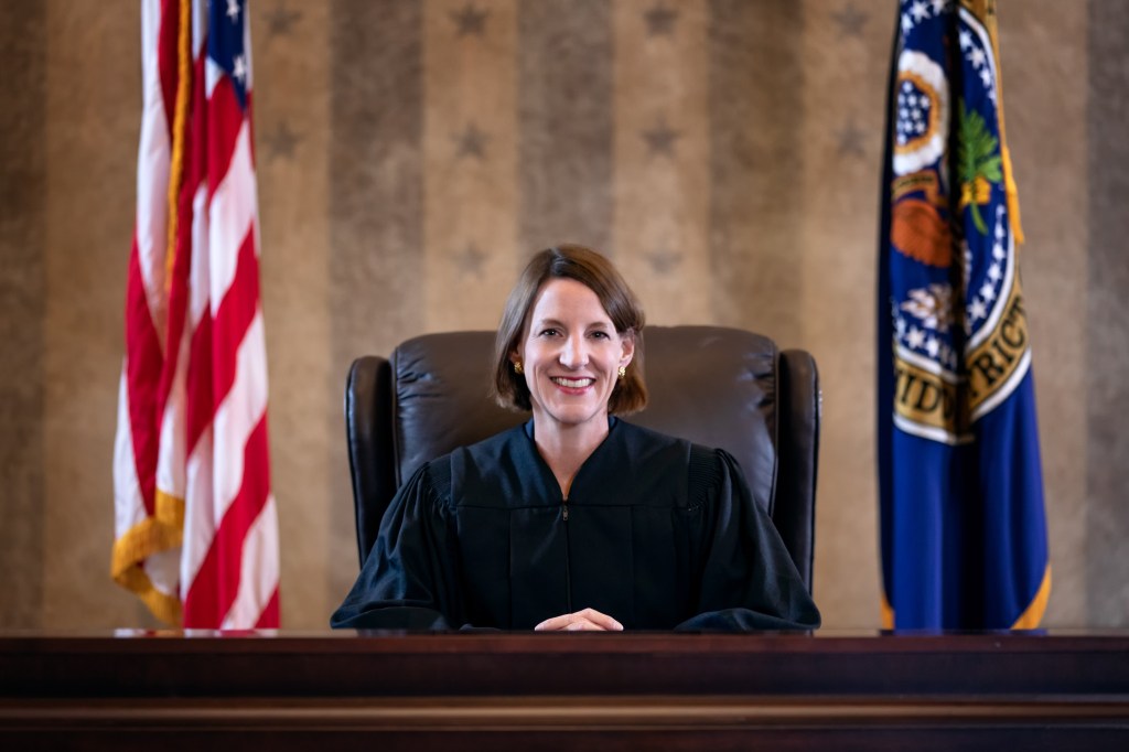 Judge Emily C. Marks in her courtroom.