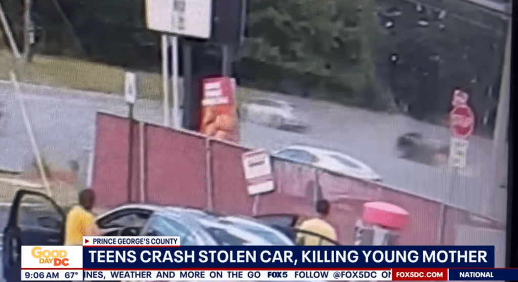 Surveillance cameras captured the aftermath of the wreck on Martin Luther King Jr. Highway in Prince George's County, Maryland.