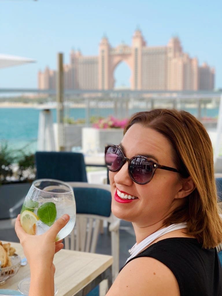 woman with a cocktail