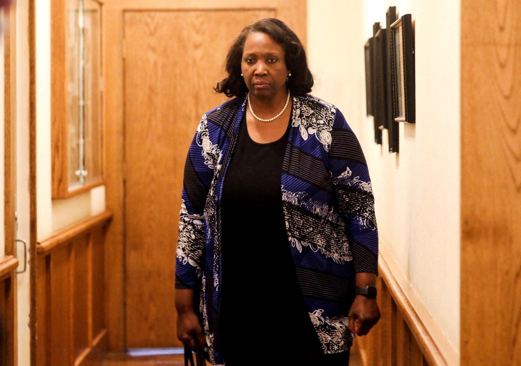 Photo of Federal Reserve Governor Lisa Cook at the Jackson Hole economic symposium.