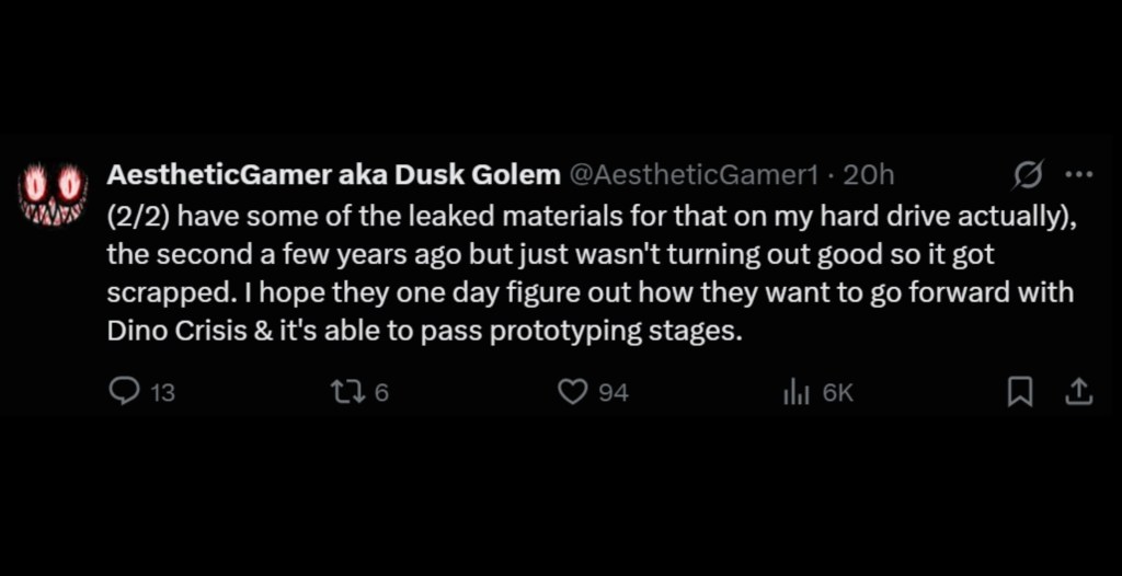 Dino Crisis Remake Dusk Golem Leak 2