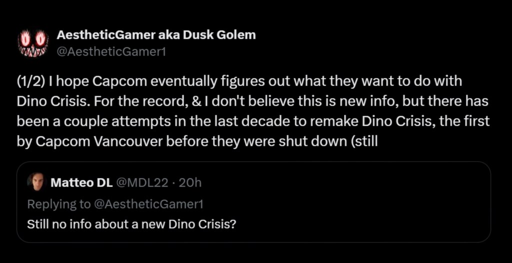 Dino Crisis Remake Dusk Golem Leak 1