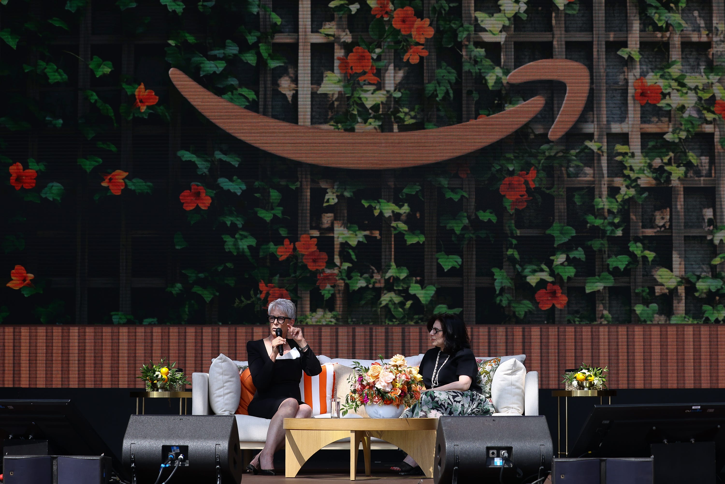 Actress Jamie Lee Curtis was a guest on stage at the Amazon Port at Cannes Lions this year.