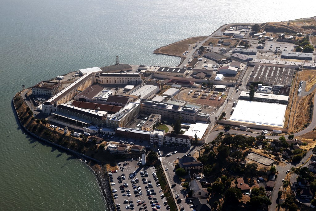 Aerial view of San Quentin State Prison.