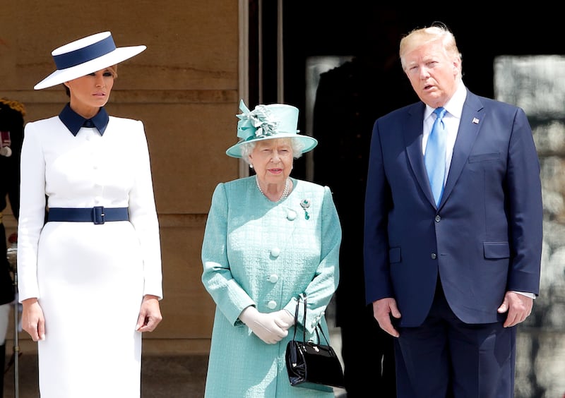 Melania Trump, Queen Elizabeth II and Donald Trump