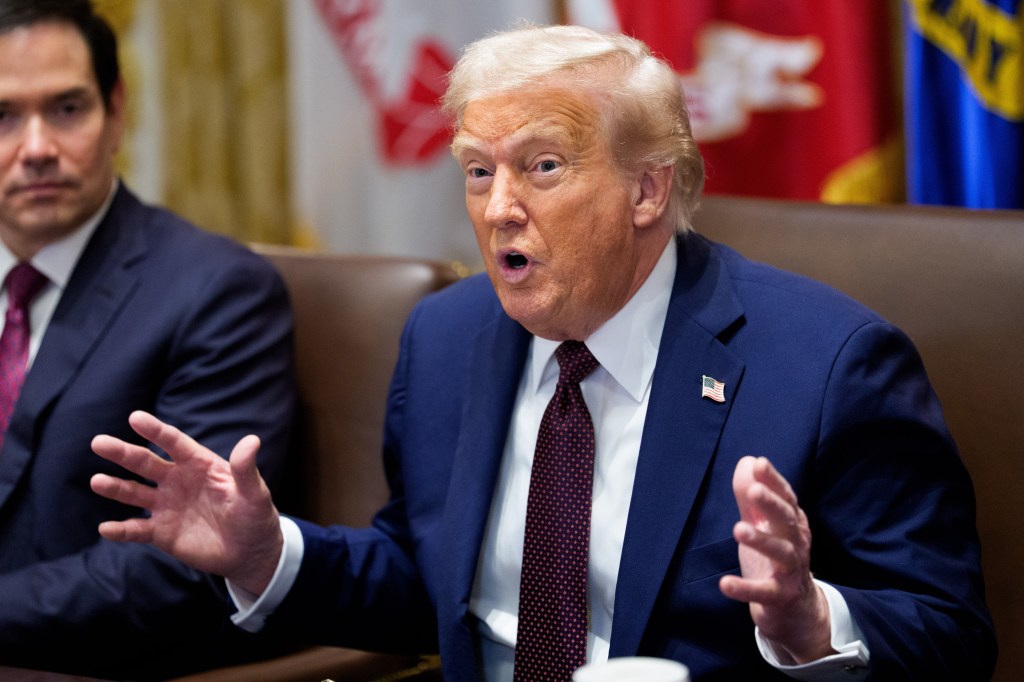 President Donald Trump chairs a Cabinet meeting in the Cabinet Room of the White House on Aug. 26, 2025.