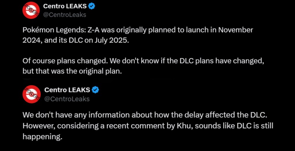 Pokémon Legends Z-A DLC Leak