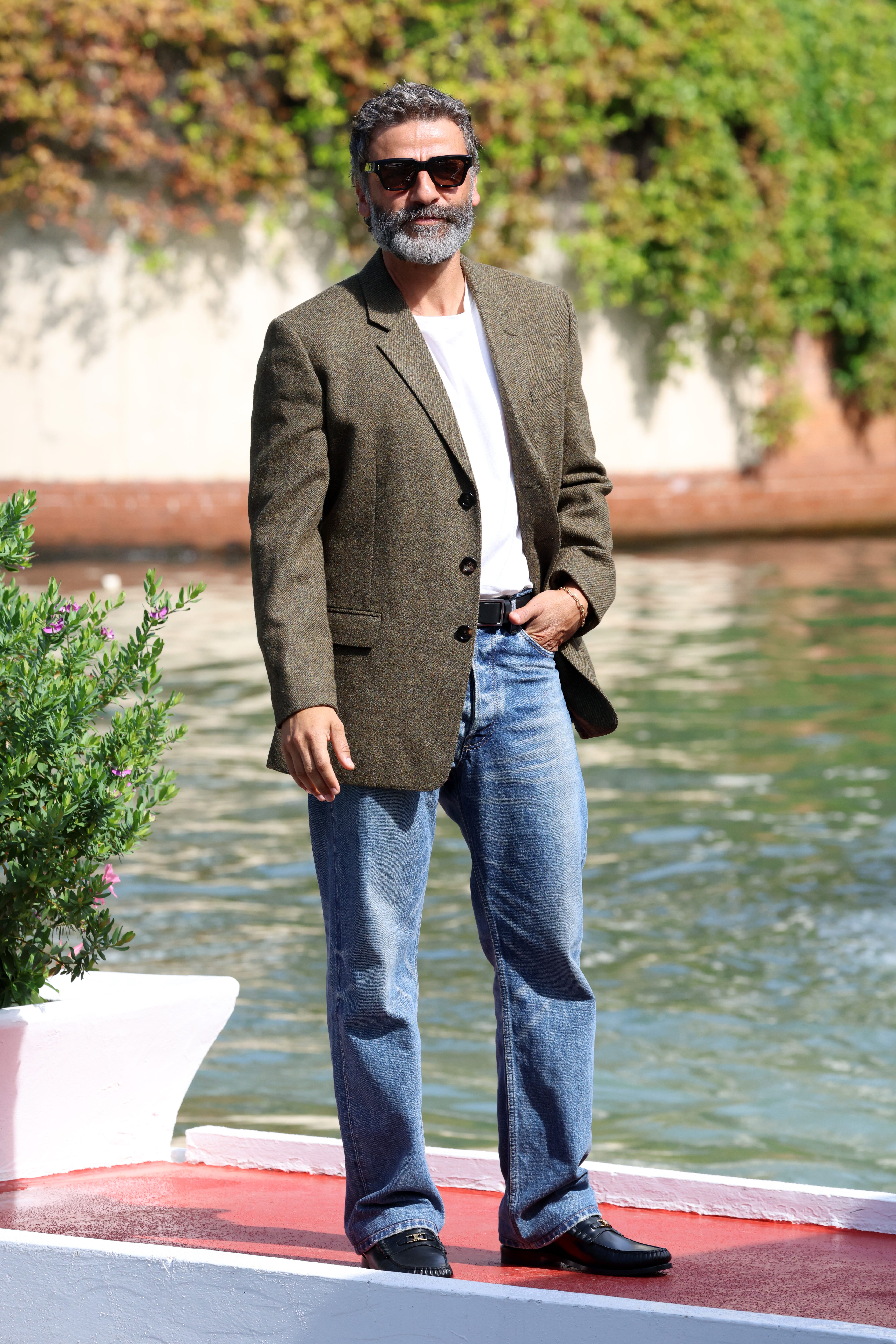 Oscar Isaac arrives at Hotel Excelsior for the Venice Film Festival.